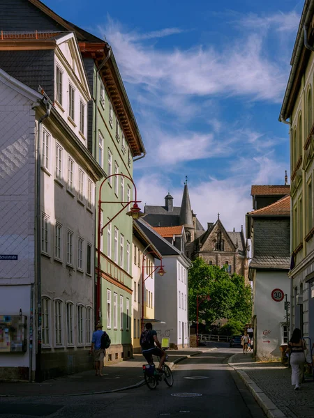 Marburg Der Lahn Weidenhausen Kerület Utcai Jelenet — Stock Fotó
