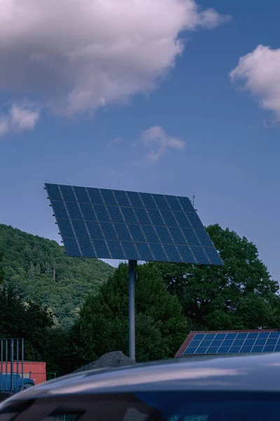 Marburg Der Lahn Panel Słoneczny Parkowania Energii Elektrycznej — Zdjęcie stockowe