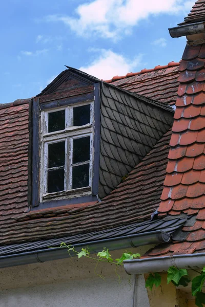 Blick Auf Häuser Und Verschiedene Fenster Weidenhausen Der Lahn — Stockfoto