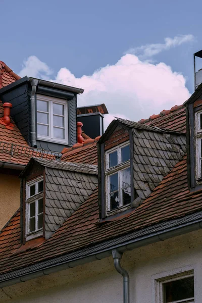 Kilátás Házak Különböző Ablakok Weidenhausen Der Lahn — Stock Fotó