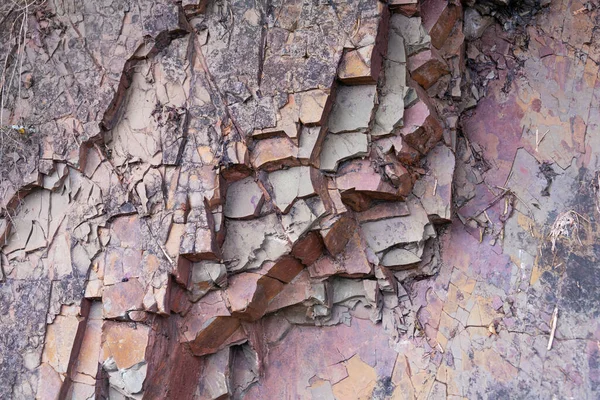 Pedra Natural Rochas Fissuras Fissuras Cores Suaves — Fotografia de Stock