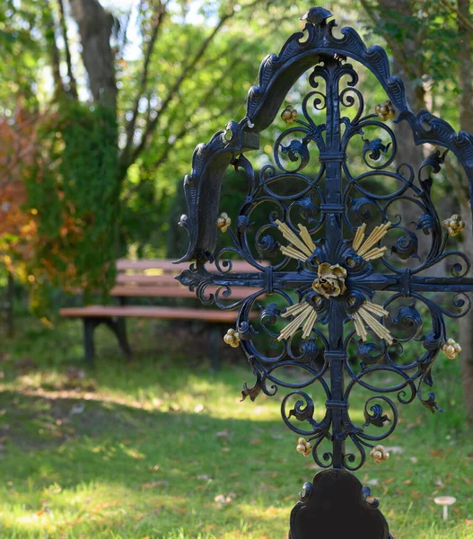 Stará Železná Brána Kovovým Řetězem Parku Městském Parku — Stock fotografie