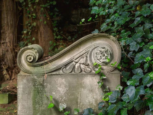 公園と森の墓地では 非常に美しい石彫刻 — ストック写真