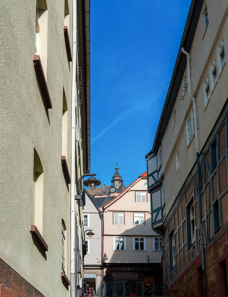 Old houses in Marburg Oberstadt, narrow streets