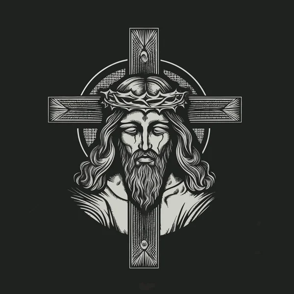 Christian Catholic cross sign crucified jesus vector illustration