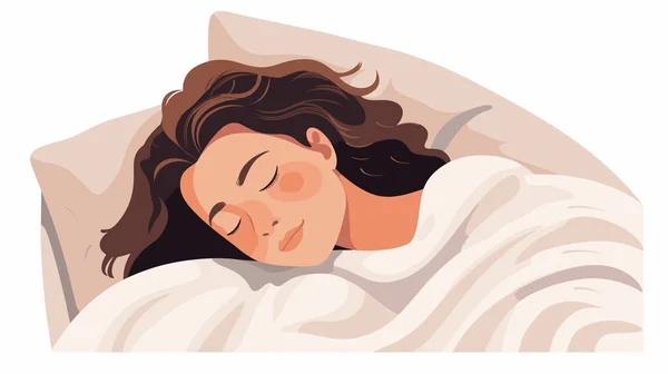 people woman sleeping bed minimalist ill vector illustration