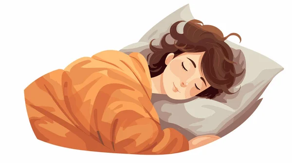 people woman sleeping bed cute vector illustration