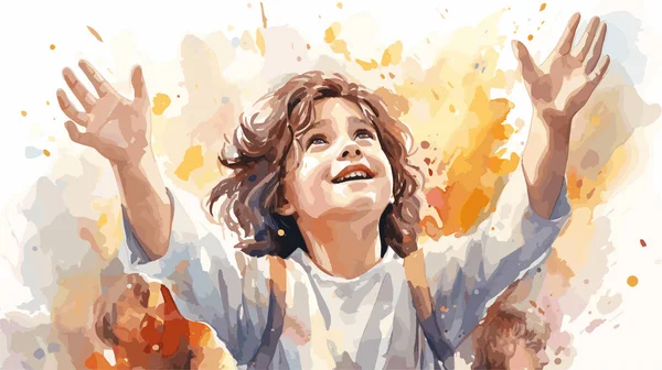 religion Christians worship praise watercolor vector illustration