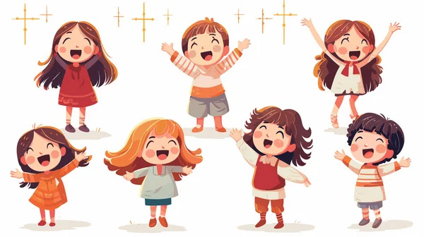 religion Christians worship praise cute vector illustration