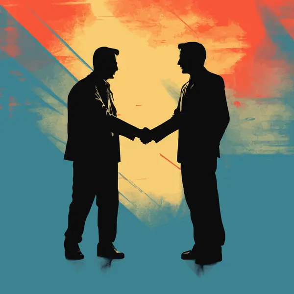 business handshake deal silhouette distressed re