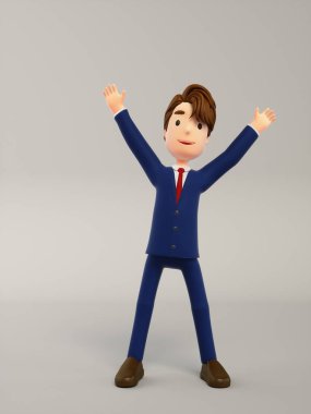 Bir iş adamının 3D canlandırması