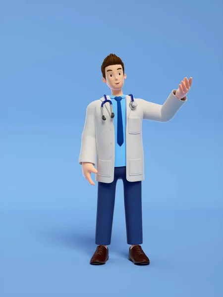 Lekarz Stetoskop Niebieskim Tle — Zdjęcie stockowe