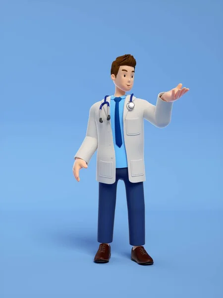 Darstellung Eines Arztes Mit Stethoskop — Stockfoto