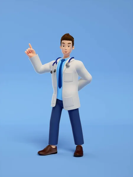 3D漫画の医者のレンダリング — ストック写真