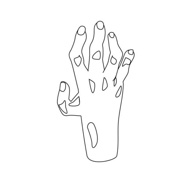 人間の手のアイコン 薄いラインデザイン ベクトル — ストックベクタ