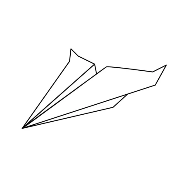 Paper Airplane Flying Icon Flat Illustration Transparent Background Outline — Stock Vector