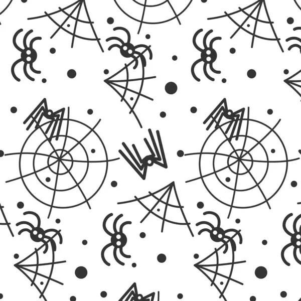 Line Art Spider Cobweb Patern White Background Textiles Background Theme — Stock Vector