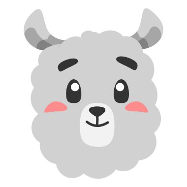 Sevimli hayvan ikonu, düz tasarım için düz illüstrasyon