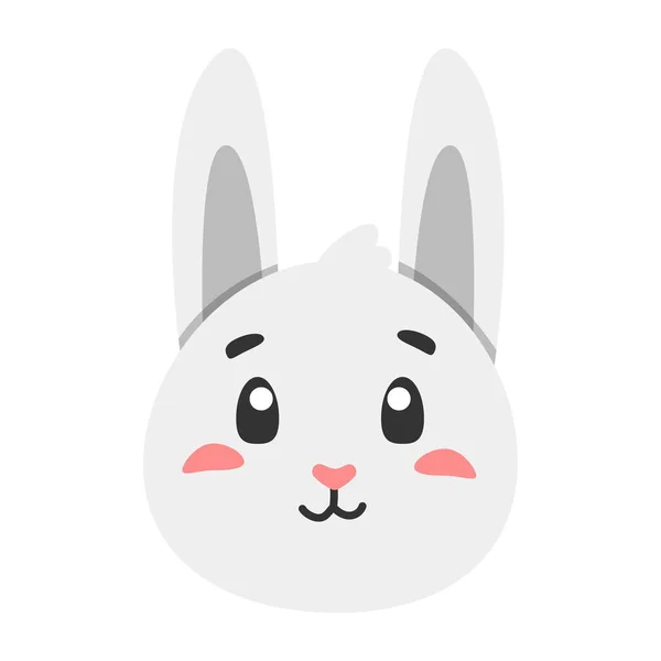 Sevimli Hayvan Tavşan Tavşan Ikonu Düz Tasarım Için Düz Çizim — Stok Vektör