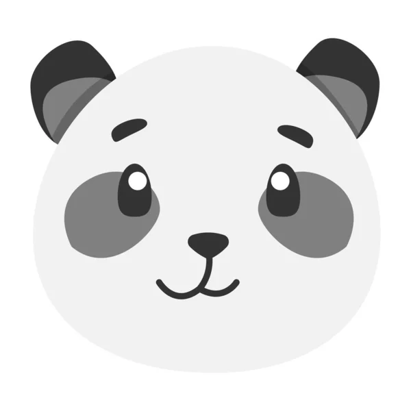 Cute Animal Panda Icon Flat Illustration Your Design Flat Style — Stock Vector