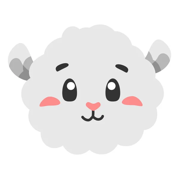 Niedliches Tier Schaf Symbol Flache Abbildung Für Deinen Flachen Design — Stockvektor