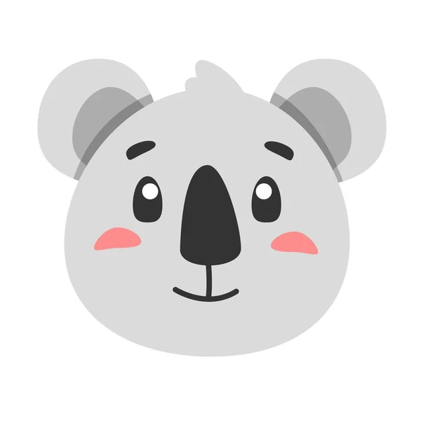 Cute Animal Koala Icon Flat Illustration Your Design Flat Style — Stock Vector