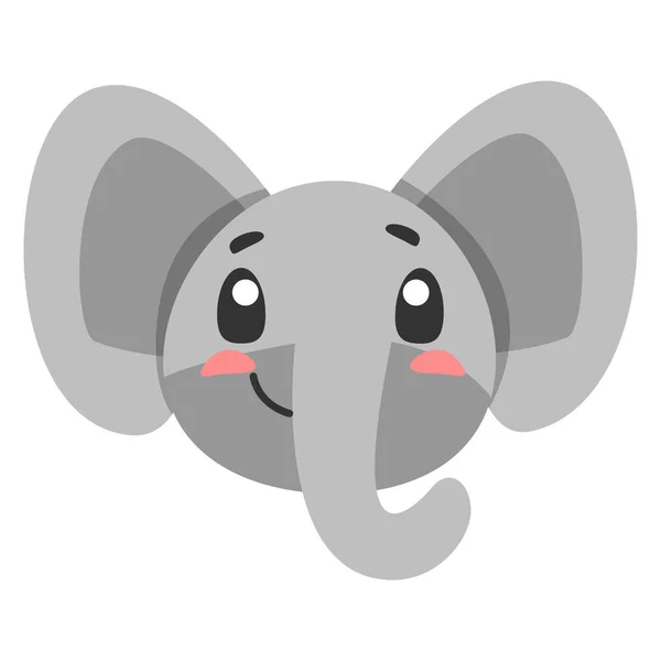 Simpatica Icona Elefante Animale Illustrazione Piatta Tuo Stile Piatto Design — Vettoriale Stock