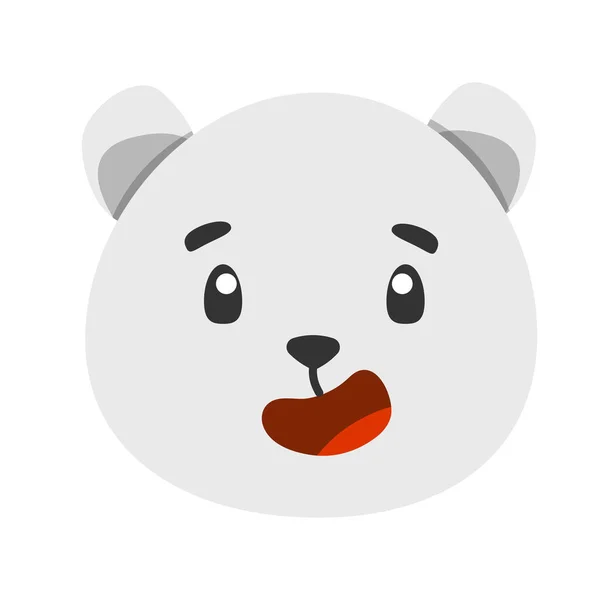 Милый Значок Белого Медведя Животных Плоская Иллюстрация Вашего Дизайна Плоский — стоковый вектор