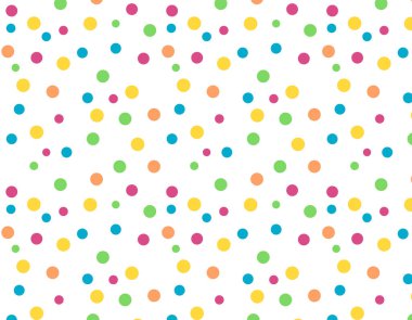 Şeffaf bir arkaplan üzerinde desenli renkli küçük daireler, kusursuz grafikler, tatiller için desen