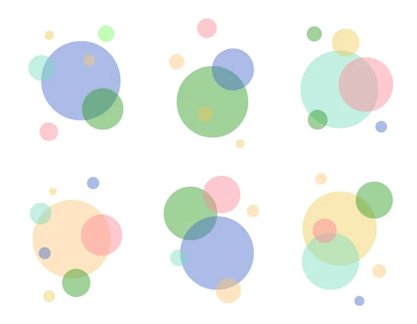 Набор Плоских Ярких Мыльных Пузырей Плоского Дизайна Мыльная Пена Газированный — стоковый вектор