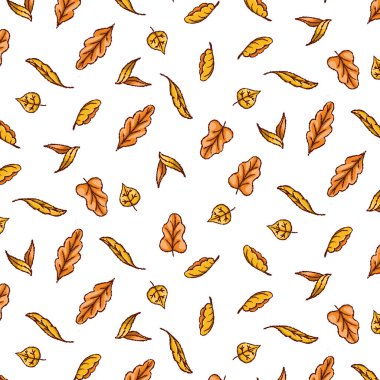 sonbahar yaprakları deseni, şeffaf arkaplan üzerinde pürüzsüz vektör dosyası