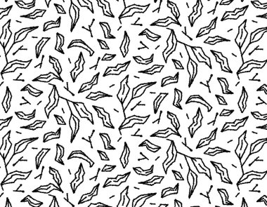 Arkasında şeffaf bir arka planda iz bırakıyor. Siyah çizgi, botanik desen.