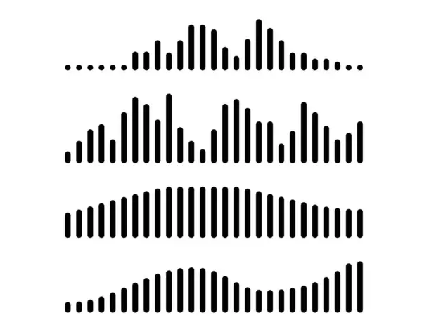 Ses dalgası ya da sesli mesaj. Müzik seti, podcast, radyo şekilleri. Grafikleri eşitle. Vektör illüstrasyonu.