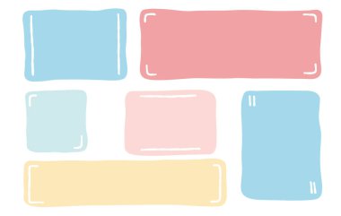 El çizimi minimalist chuote poster seti. Chuote boş şablon seti. Boş hız baloncuklarını boya. Vektör illüstrasyonu