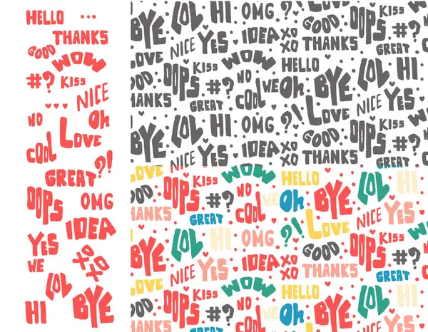 Seamless Pattern Speech Bubbles Word Hello Different Languages Message Boxes — Stock Vector