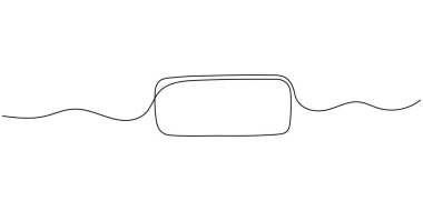 Dikdörtgen geometrik çerçevenin tek çizgi simgesi. Mesajlar, bildirimler, mesajlar için yer. Düzenlenebilir satırlar için vektör illüstrasyonu