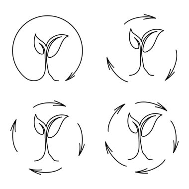 Doğal ve organik kozmetik ambalajları için moda doğrusal biçiminde vektör dizayn elementleri, logo dizayn şablonları, rozetler ve simgeler.
