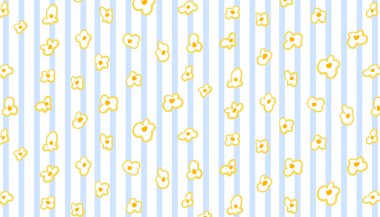 Mavi dikey çizgili kusursuz patlamış mısır deseni. El çizimi karamelli patlamış mısır, şeffaf arka planda. Atıştırmalık paketler, ambalaj kağıtları ve sinema temalı tasarımlar için mükemmel..