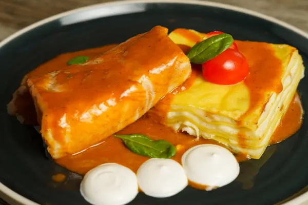 Catfish with yogurt lasagna