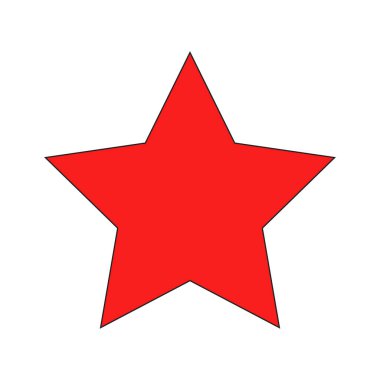 Kırmızı yıldız vektör simgesi. Beyaz arkaplanda izole edilmiş ve düzenlenmesi kolay yıldız sembolleri kümesi.