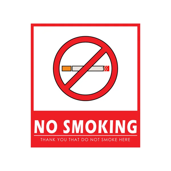 Kein Rauchen Zeichen Vektor Design Illustration Isoliert Auf Weißem Hintergrund — Stockvektor