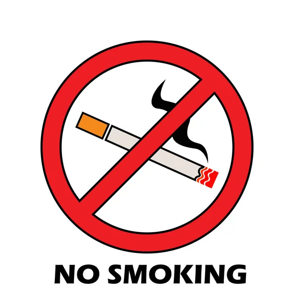 Kein Rauchen Zeichen Vektor Design Illustration Isoliert Auf Weißem Hintergrund — Stockvektor