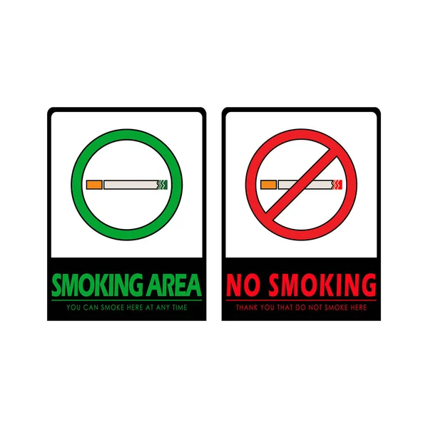 Rauchen Und Kein Rauchen Zeichen Vektor Design Illustration Isoliert Auf — Stockvektor