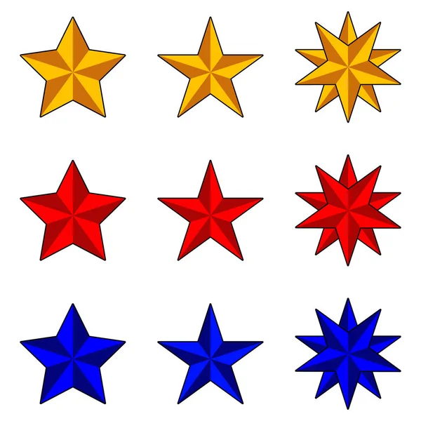 stock vector set star vector icon. Set of star symbols isolated on white background and easy to edit.