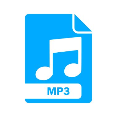 mp3 biçim simgesi vektör illüstrasyonu. mp3 dosya simgesi beyaz arkaplanda izole edildi ve kolayca düzenlenebilir.