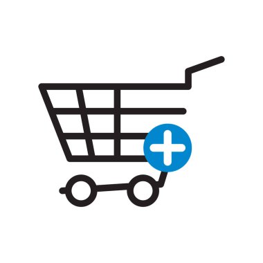 Alışveriş arabası ikonu. düz dizayn vektörü. Sembol dükkanı ve satış tabelası.