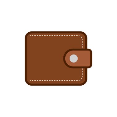 Cüzdan simgesi. düz dizayn çizgisi simgesi beyaz arkaplanda izole edildi.