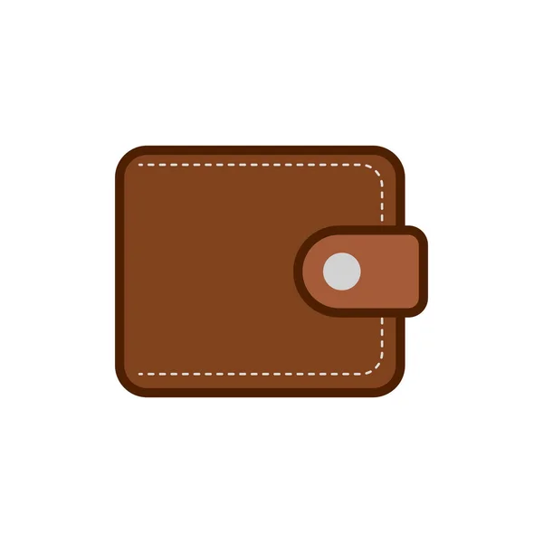 Wallet Icon Flat Design Line Icon Isolated White Background — Stock Vector