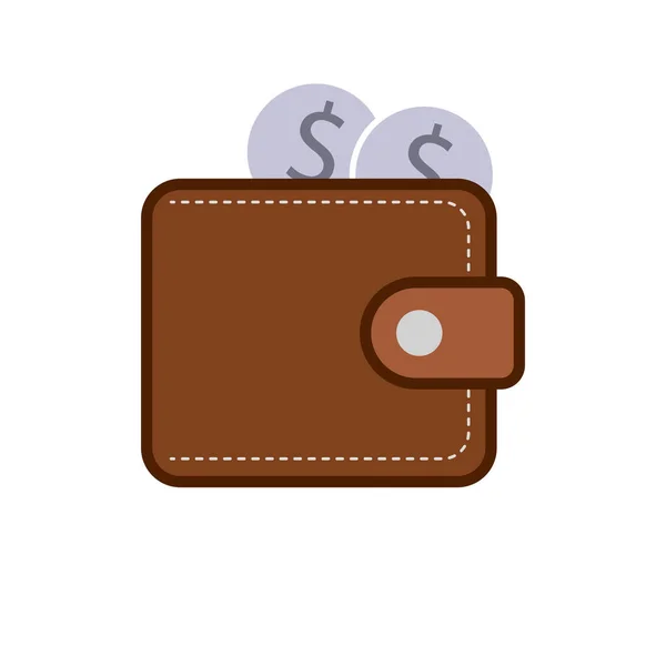 아이콘 디자인 아이콘은 배경에 분리되어 있습니다 지갑의 — 스톡 벡터