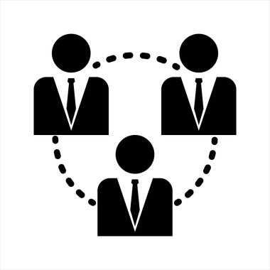 Düz Çizgi Simgeleri Ofisi ve İş. Takım çizgisi ikon koleksiyonundaki insanlar. beyaz arkaplanda izole.